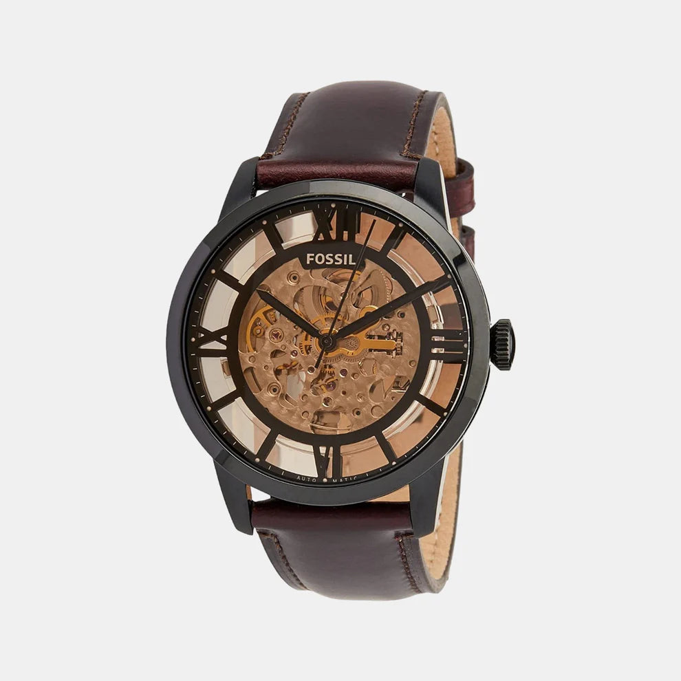 Fossil Townsman Men Automatic Dark Brown Dial Analog Leather Watch ME3098