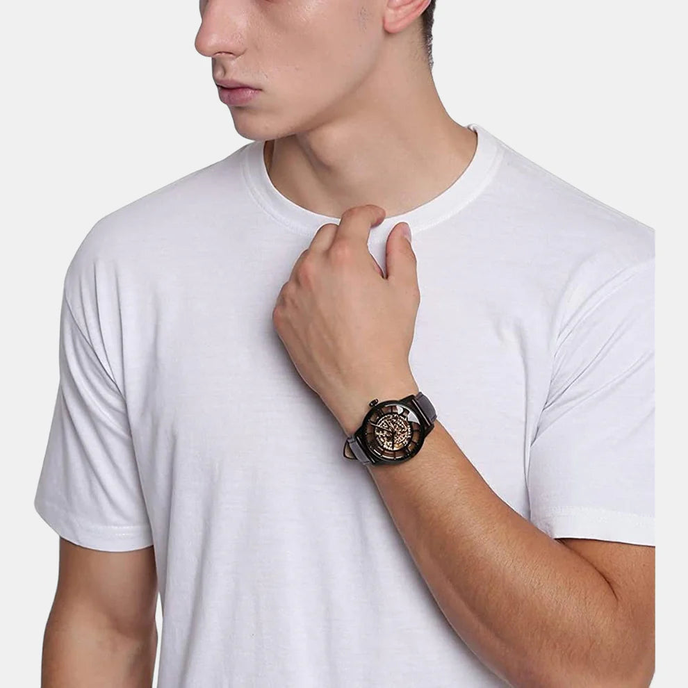 Fossil Townsman Men Automatic Dark Brown Dial Analog Leather Watch ME3098